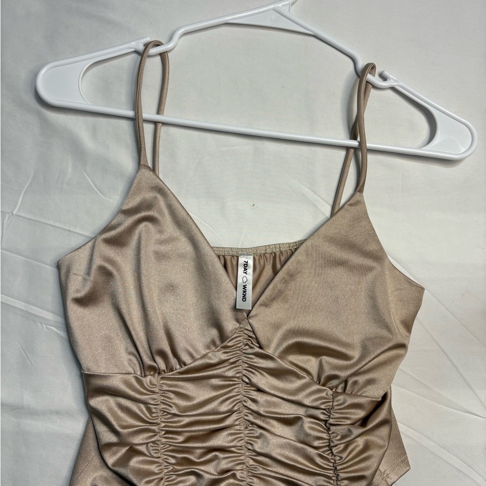 Gold Ruched Fitted Camisole